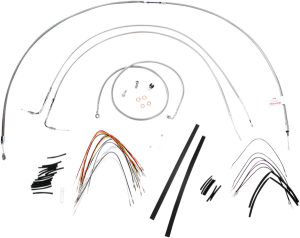 Complete Stainless Braided Handlebar Cable/brake Line Kit Silver