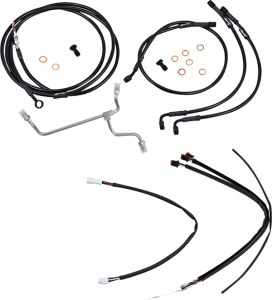 Complete Black Vinyl Handlebar Cable/line Kit For Ape Hanger Handlebars Black, 1, nordicamoto.ro