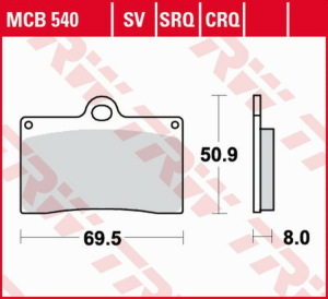 TRW Organic első fékbetétek az APRILIA RS4 125 '11–'16 / DUCATI MONSTER 600 '94–'98 / KTM DUKE 620 '94–'98 / MOTO GUZZI CALIFORNIA 1100 '98–'05 / V11 '97–'01 / YAMAHA TZR 125 '91–'95 / SZR 660 '95–'98, nordicamoto.ro