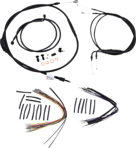 Complete Black Vinyl Handlebar Cable/line Kit For Ape Hanger Handlebars Black
