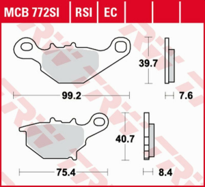 TRW Organic hátsó fékbetétek a SUZUKI RM 85 / L '05-ös modellhez –, nordicamoto.ro