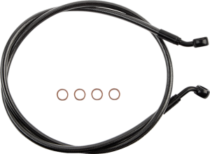 E-z Align Dot Braided Single Disc Front Brake Line Black, Black Pearl