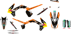 Trophy Graphic Kit Yellow, White, Black, Orange, 2, nordicamoto.ro