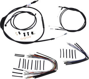 Complete Black Vinyl Handlebar Cable/line Kit For Ape Hanger Handlebars Black