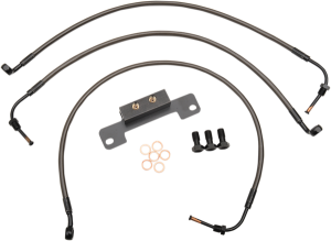 Midnight Braided Brake Line Kit Black, Midnight 38 cm - 43 cm (15' - 17'), 1, nordicamoto.ro