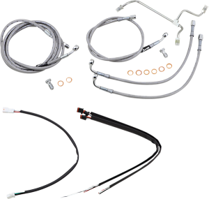 Complete Stainless Braided Handlebar Cable/brake Line Kit Silver, 1, nordicamoto.ro