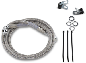 Extended Length Stainless Steel Brake Line Kit Silver, Clear-coated Oversize [+102 mm (4'')], 1, nordicamoto.ro