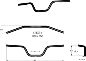 Street-x Handlebars Black, 1, nordicamoto.ro