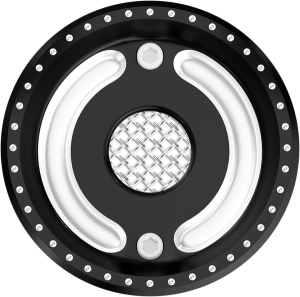 Pulley Cover Black, Machined, Contrast Cut