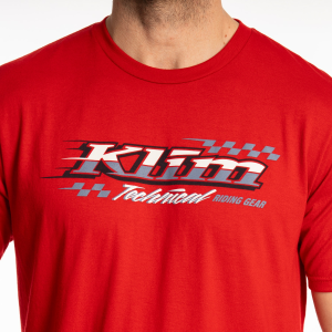 Tricou Klim Heritage Tri-blend Classic Red - White, 2, nordicamoto.ro