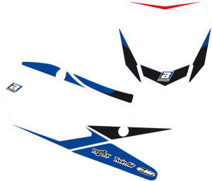 Pre-cut Number Plates With Graphics Black, Blue, White, 1, nordicamoto.ro