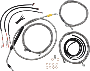 Complete Stainless Braided Handlebar Cable/brake Line Kit Silver