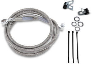 Extended Length Stainless Steel Brake Line Kit Silver, Clear-coated Oversize [+102 mm (4'')], 1, nordicamoto.ro