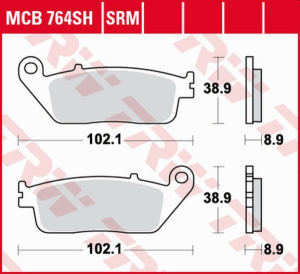 TRW szinterezett első fékbetétek a HONDA FJS 400 SILVERWING '06–'16 / FJS 600 SILVERWING '01–'16 / YAMAHA XC 125 MAJESTY '14–'15 modellekhez, 1, nordicamoto.ro