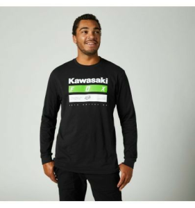 Fox Weekend, Kawasaki csíkos fekete póló, nordicamoto.ro
