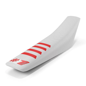 ONEGRIPPER RIBBED univerzális üléshuzat, fehér/piros – enduro és motocross, 1, nordicamoto.ro