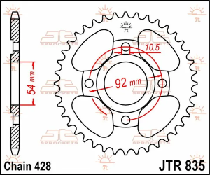 JT SPROCKETS hátsó lánckerék, természetes színű, 2, nordicamoto.ro