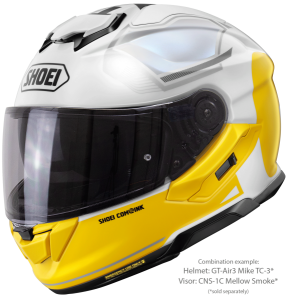 SHOEI GT-AIR3 MIKE TC-3 teljes arcú sisak, Alb/Galben (fehér/sárga), S-es méret, 4, nordicamoto.ro