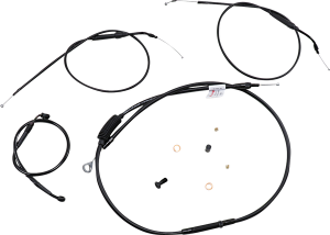 Extended Handlebar Cable And Brake Line Kit For Sportsters With Abs Black