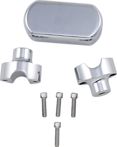 Solid Handlebar Riser & Top Clamp Kit Silver, 2, nordicamoto.ro
