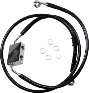Extended Length Brake Line Black, Vinyl Coated