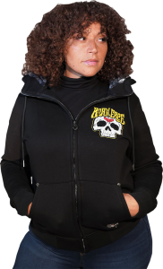 Hoody Wm Zip Brnfre Bk Xl Black