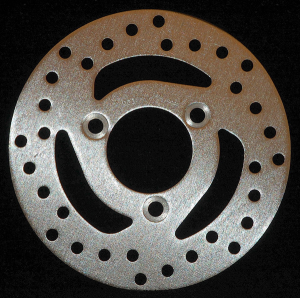 Round D-series Scooter Brake Rotor Silver, Stainless Steel, Zinc