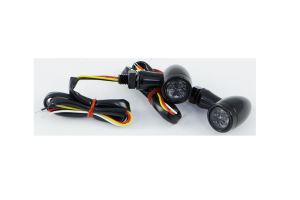 Led Bullet Turn Signal Lights With Rings Black, 1, nordicamoto.ro