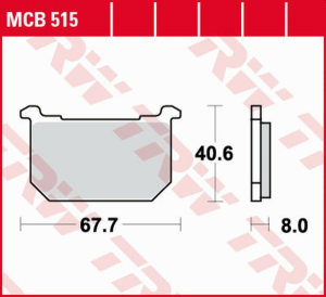 TRW szerves anyagú első fékbetétek KAWASAKI GPZ 400/500 '82–'84 / Z 400/500 '81–'83 / GPZ / Z / LTD 550 '80–'82 / GT / GPZ / Z / LTD 750 '80–'85 / Z / GPZ 1000 '79–'83, 1, nordicamoto.ro