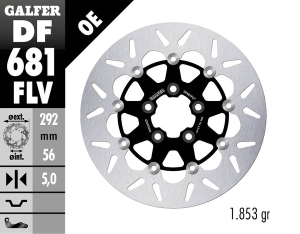 Brake Rotor Floating Round Black, Silver, 1, nordicamoto.ro