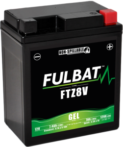 Fulbat FTZ8V 12 V, 7,4 Ah, 120 A-es gél akkumulátor motorkerékpárhoz – karbantartásmentes