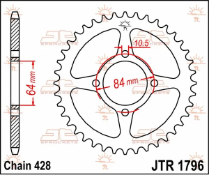 JT SPROCKETS hátsó lánckerék, természetes színű, 2, nordicamoto.ro