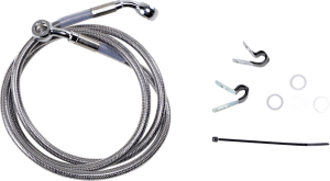 Extended Length Stainless Steel Brake Line Kit Silver, Clear-coated