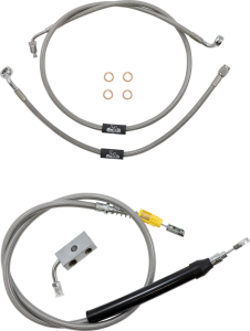 Standard Stainless Braided Handlebar Cable/brake Line Kit Silver, 2, nordicamoto.ro