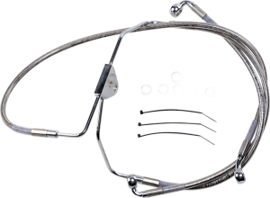 Extended Length Stainless Steel Brake Line Kit Silver, Clear-coated
