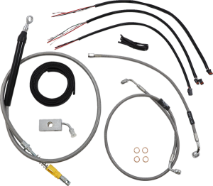 Complete Stainless Braided Handlebar Cable/brake Line Kit Silver