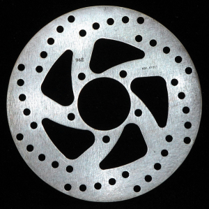 Round D-series Scooter Brake Rotor Silver, Stainless Steel, Zinc