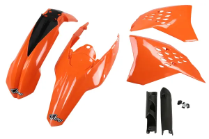 Karosszériakészlet KTM Exc 09–10 OEM fekete, narancssárga, nordicamoto.ro