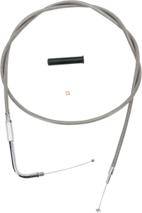 Stainless Braided Throttle Cable Silver