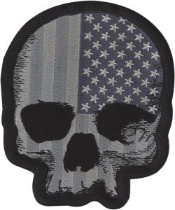 Usa Flag Skull Patch Black