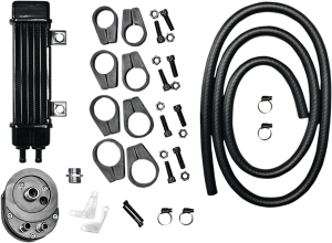 Vertical Frame-mount Oil Cooler Kit Black, 2, nordicamoto.ro