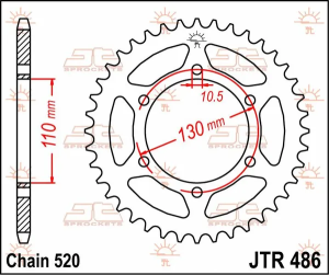 JT SPROCKETS Fekete hátsó lánckerék, 2, nordicamoto.ro