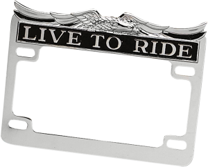 (r)live To Ride(r) License Plate Frame Black, Chrome