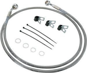 Extended Length Stainless Steel Brake Line Kit Silver, Clear-coated Oversize [+102 mm (4'')], 1, nordicamoto.ro