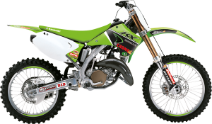 Graphic Kit With Seat Cover Replica Team Kawasaki H&f 2022 Green, Red, Black