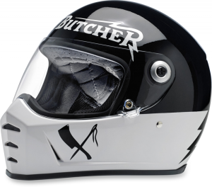 Lane Splitter Rusty Butcher Full Face Helmet X-small Black, White XS, 1, nordicamoto.ro
