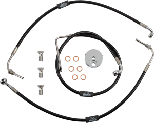 Black Braided Brake Line Kit Black