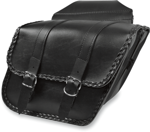 Braided Slant Saddlebags Black, 1, nordicamoto.ro