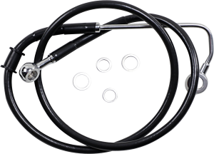 Extended Length Stainless Steel Brake Line Black, Vinyl Coated