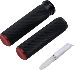Fusion Knurled Grips Black, Red